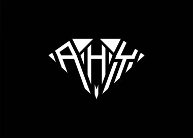 Modern harf A H Y elmas şekilli logo ve ilk monogram A H Y harfli logo vektör şablonu