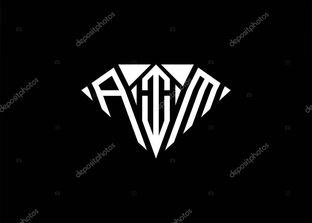 Modern letter A I M diamond shape logo And initial monogram A I M letter logo vector template.