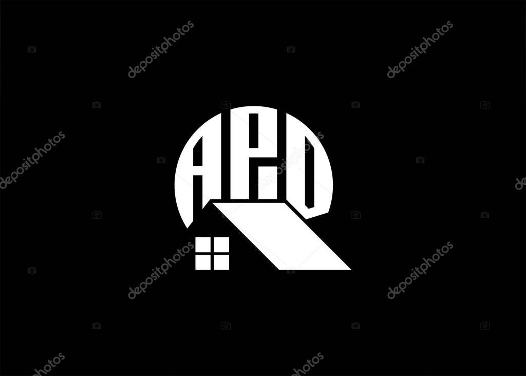 Real Estate Letter APD Monogram Vector Logo.Home Or Building Shape APD Logo.