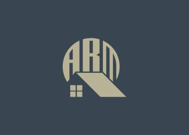 Gayrimenkul Mektubu ARM Monogram Vektör Logosu. Ev veya Yapı Şekli ARM Logosu