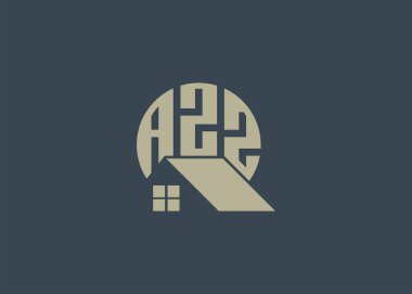 Emlak Mektubu AZZ Monogram Vektör Logosu. Ev ya da Bina Şekli AZZ Logosu