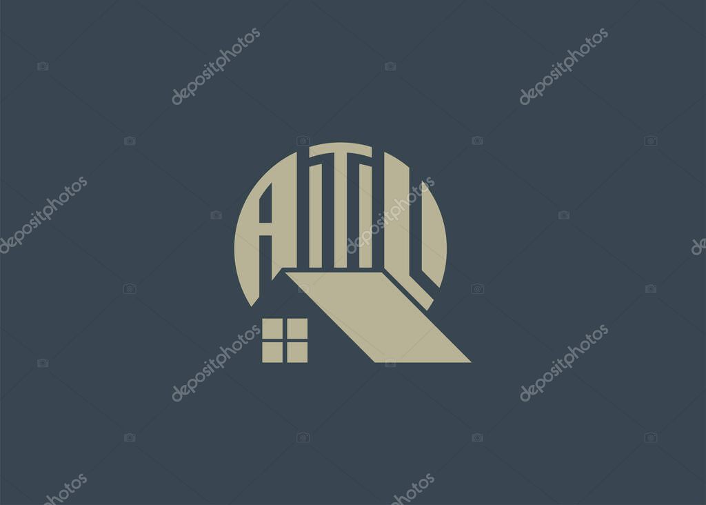 Real Estate Letter ATL Monogram Vector Logo.Home Or Building Shape ATL Logo