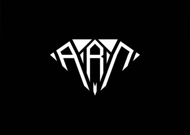 Modern harf A R N elmas şekilli logo ve ilk monogram A R N harfli logo vektör şablonu.