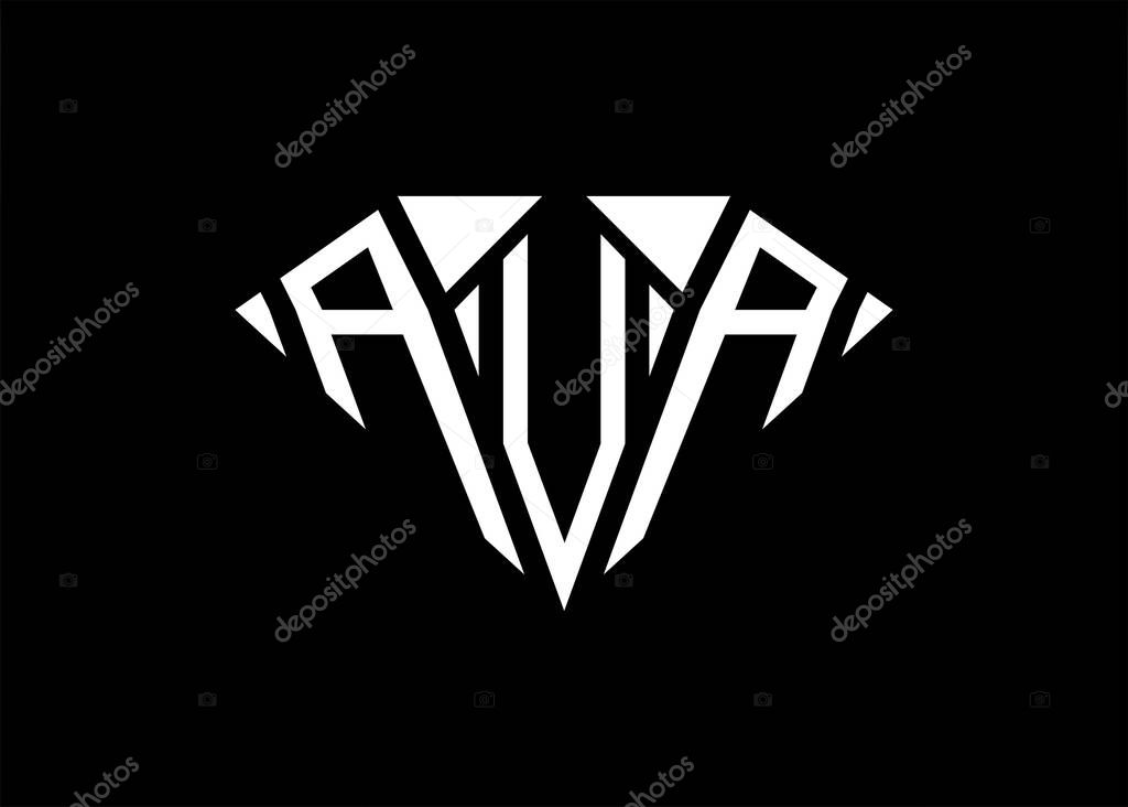 Modern letter A V A diamond shape logo And initial monogram A V A letter logo vector template