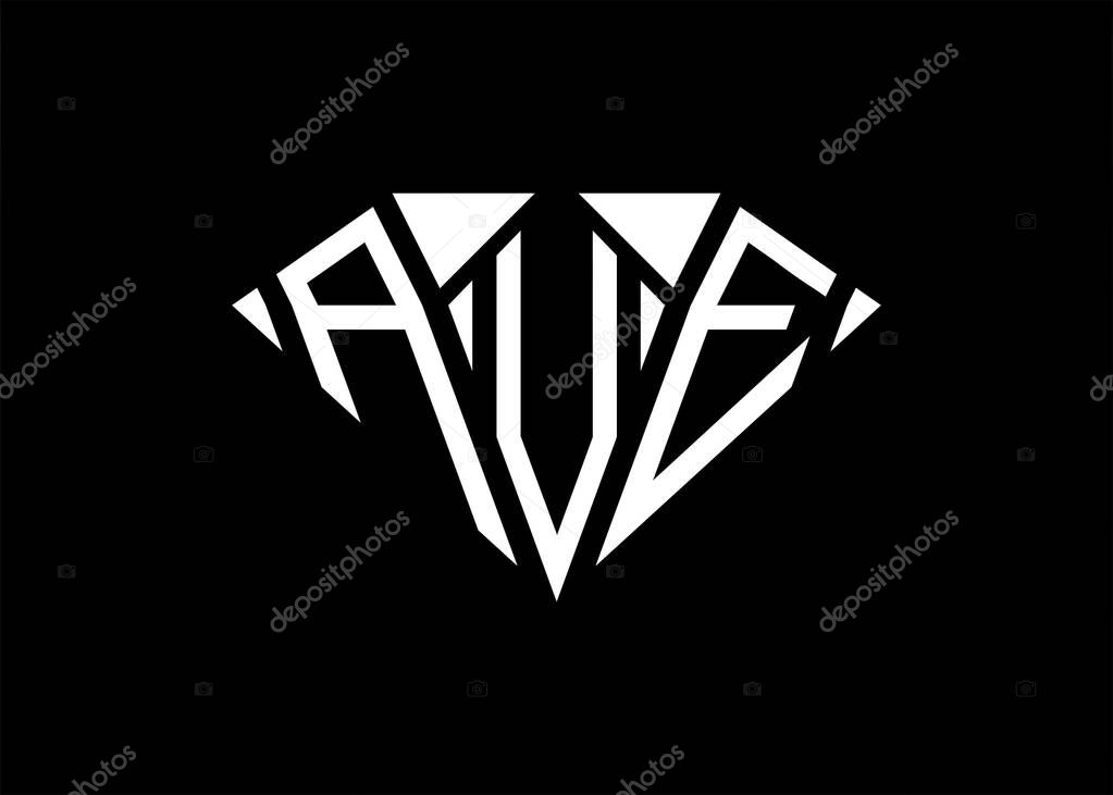 Modern letter A V E diamond shape logo And initial monogram A V E letter logo vector template
