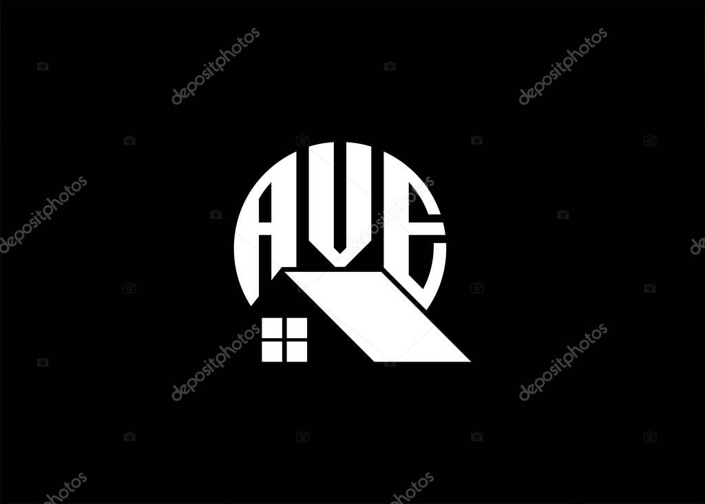 Real Estate Letter AVE Monogram Vector Logo.Home Or Building Shape AVE Logo