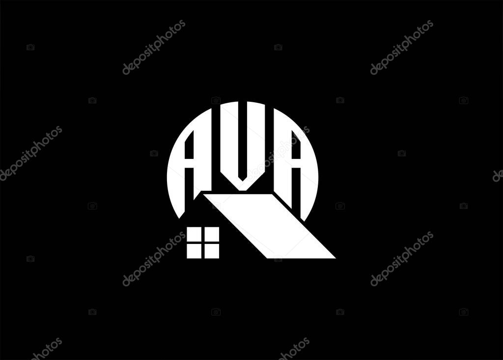 Real Estate Letter AVA Monogram Vector Logo.Home Or Building Shape AVA Logo