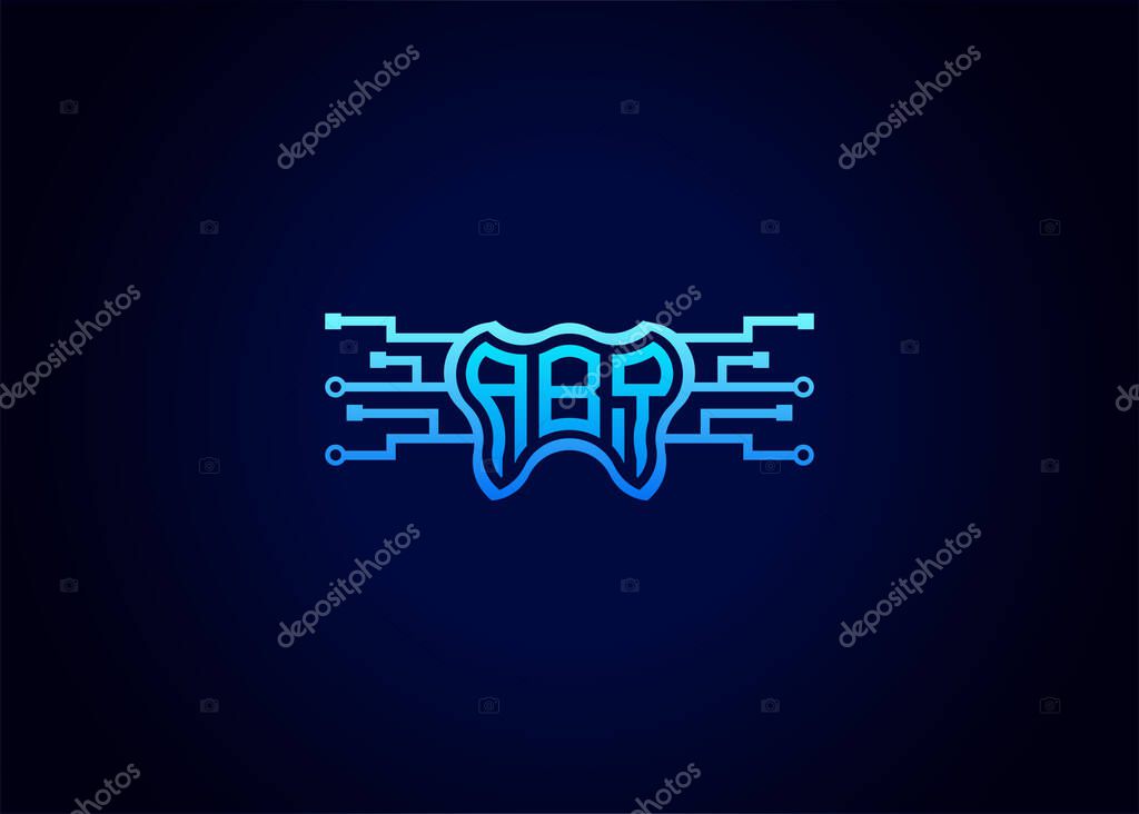 Letter ABQ Modern Technology Vector Monogram Dental care shape Logo