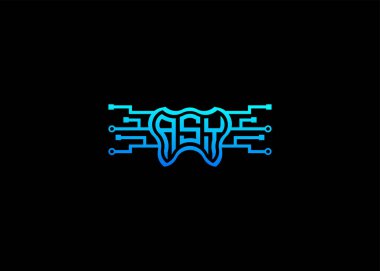 ASY Modern Teknoloji Vektörü Monogram Diş Bakımı Şekli Logo