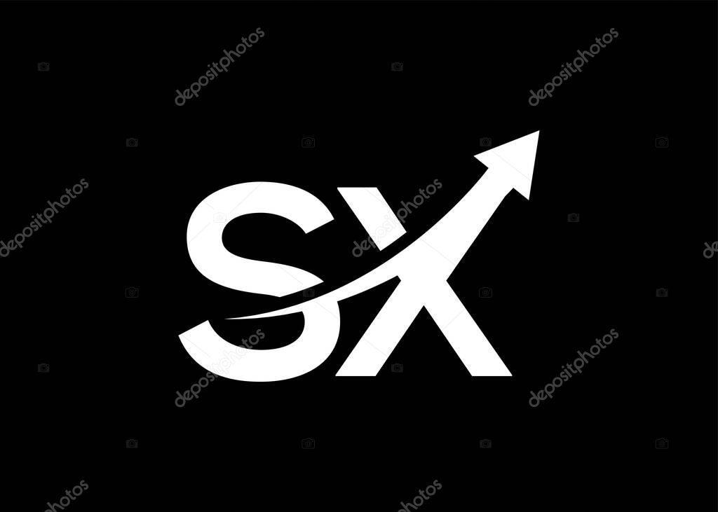 Simple minimal letter SX arrow logo
