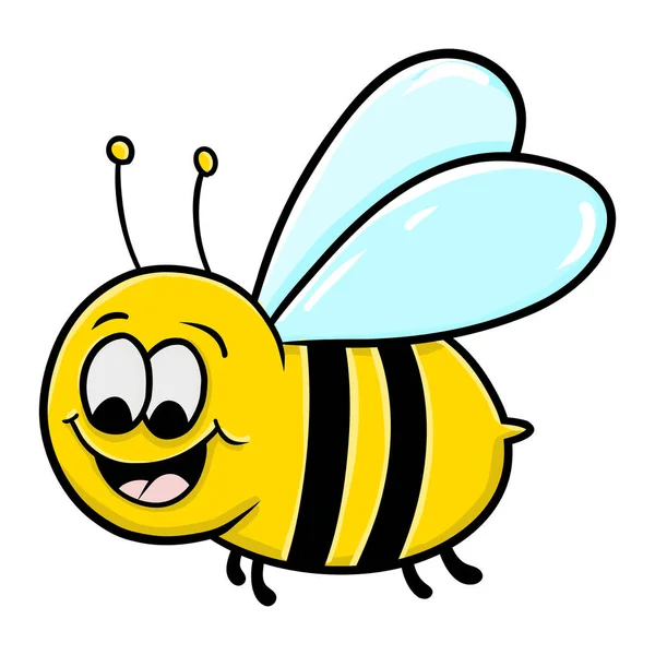 Cartoon Illustration Funny Smiling Bee — Stock Vector