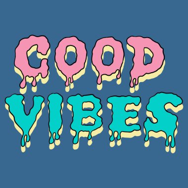 Good Vibes Word, Erime, Retro Comic Style