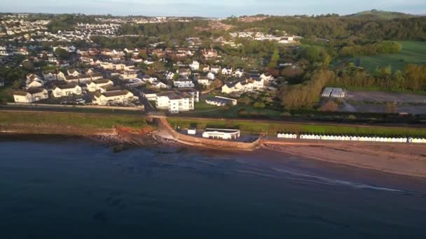 Goodrington Sands Torbay South Devon England Drohnenansichten Vergrößern Von Der — Stockvideo