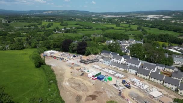 Newton Abbot South Devon Inghilterra Drone Aerial Views Nuovo Cantiere — Video Stock