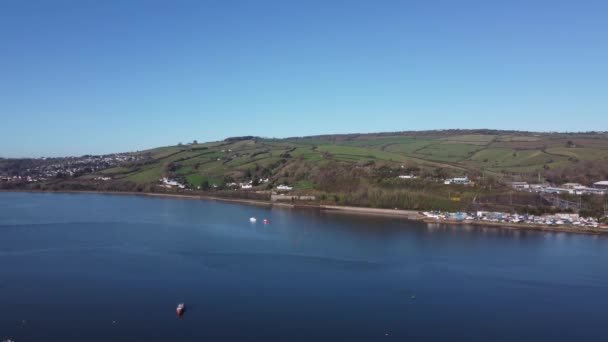 River Teign South Devon England Drone Aerial Views Drone Spår — Stockvideo