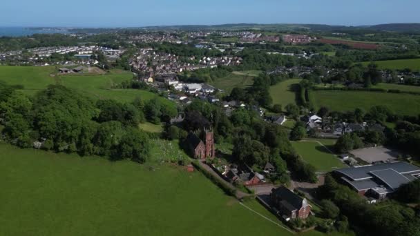 Collaton Mary Güney Devon Ngiltere Drone Ews Nsansız Hava Aracı — Stok video
