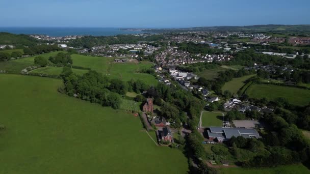 Collaton Mary South Devon Inghilterra Drone Aerial Views Drone Sorvola — Video Stock