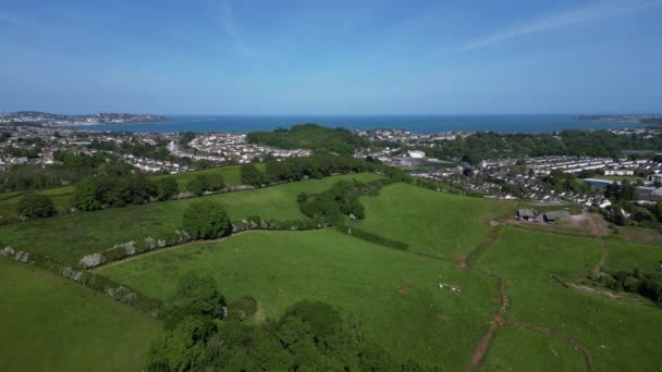 Collaton Mary South Devon Inglaterra Vistas Aeriales Del Drono Dron — Vídeos de Stock