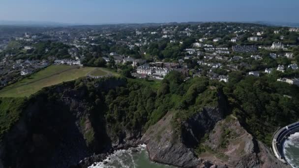 Torquay Torbay South Devon England Drone Aerial Views Drone Flies — Stock Video