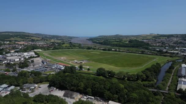 Newton Abbot South Devon Inglaterra Vistas Dron Dron Retira Para — Vídeo de stock