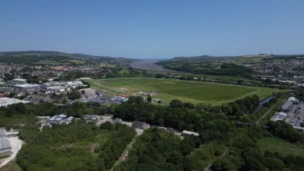 Newton Abbot South Devon England Drone Views Die Drohne Zoomt — Stockvideo