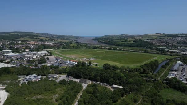 Newton Abbot South Devon Inglaterra Vistas Dron Dron Desciende Para — Vídeo de stock