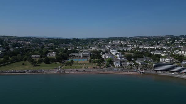 Torquay Torbay South Devon England Drone Views Die Drohne Verfolgt — Stockvideo