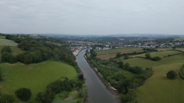 Totnes South Devon Inglaterra Drone Aerial Views Drone Voa Para — Vídeo de Stock