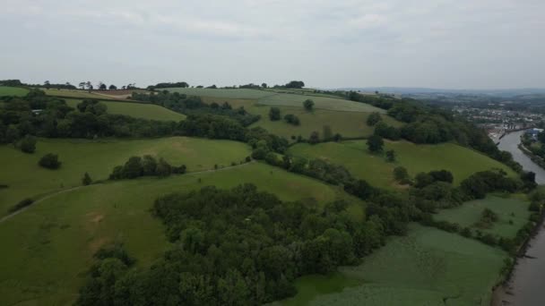 Totnes South Devon Αγγλία Drone Views Drone Πετά Νότια Προς — Αρχείο Βίντεο