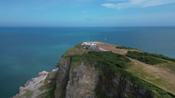 Berry Head South Devon Angleterre Vue Aérienne Drone Drone Vole — Video