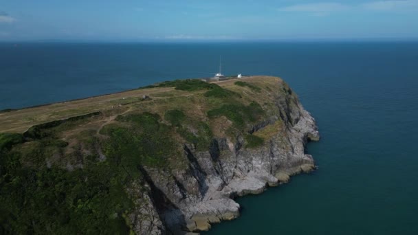 Berry Head South Devon Англия Drone Aerial Vws Беспилотник Летит — стоковое видео