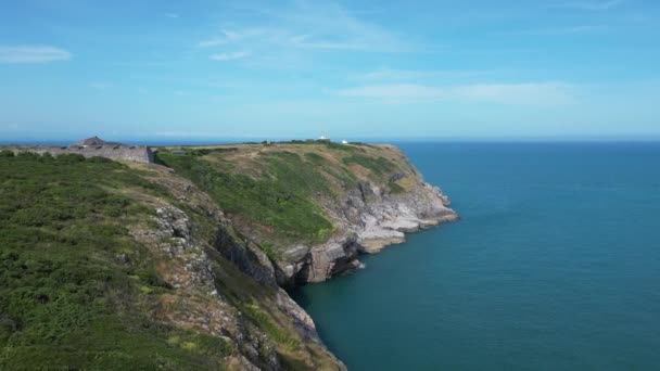 Bogyófej Dél Devon Anglia Drone Aerial Views Drón Észak Keletre — Stock videók