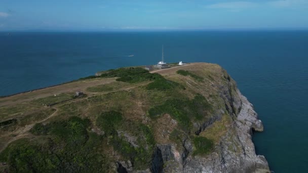 Berry Head Dél Devon Anglia Drone Aerial Views Drón Megfordítja — Stock videók