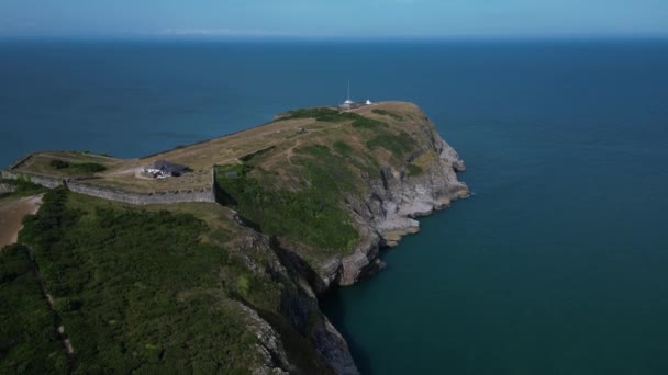 Berry Head South Devon Anglia Drone Aerial Views Dron Schodzi — Wideo stockowe