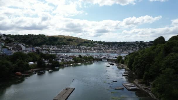 River Dart Kingswear South Devon Inghilterra Drone Views Drone Vola — Video Stock