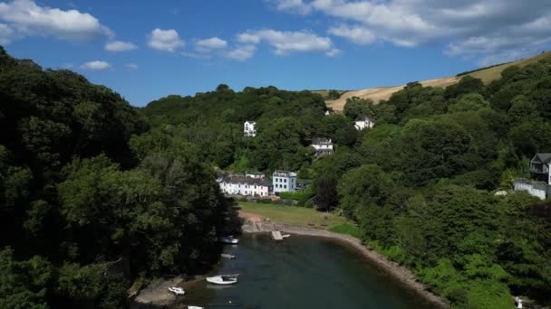 River Dart Kingswear South Devon England Drone Views Drönaren Vänder — Stockvideo