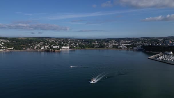 Torquay Torbay Güney Devon Ngiltere Drone Ews Torquay Marina Yüksek — Stok video