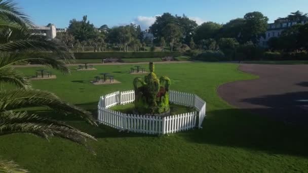 Torquay Torbay Devon England Drone View Topiary Crown Feiert Die — Stockvideo