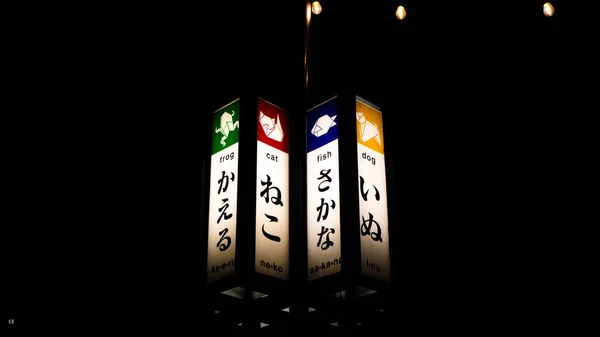 Японські Знаки Вночі Сан Франциско — стокове фото