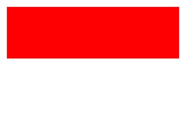 Beyaz arkaplanda izole edilmiş renkli Endonezya bayrağı 