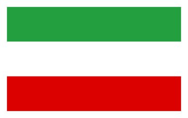 İran renkli bayrağı beyaz arkaplanda izole edildi 