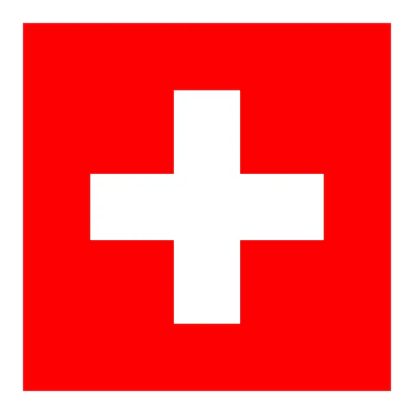 İsviçre renkli bayrağı beyaz arkaplanda izole edildi 