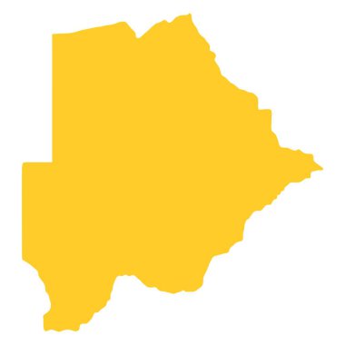 Botswana harita silueti beyaz arkaplanda izole edildi 
