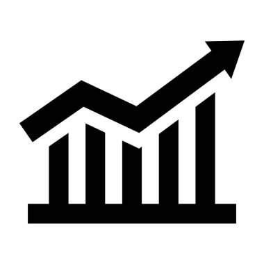 beyaz arkaplanda iş grafiği simgesi 