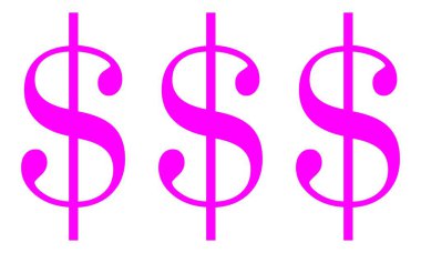 Beyaz arka planda dolar çizgisi simgesi, kazanç sembolü. Düzenlenebilir felç. Basit bir illüstrasyon. Düzenlenebilir felç. Tasarım şablonu. 