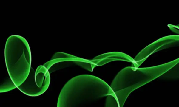 Siyah arkaplanda yeşil neon renkli çizgiler 