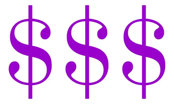 Beyaz arka planda dolar çizgisi simgesi, kazanç sembolü. Düzenlenebilir felç. Basit bir illüstrasyon. Düzenlenebilir felç. Tasarım şablonu. 