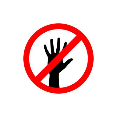 Beyaz arkaplanda izole edilmiş el simgesi vektörünü durdur, şeffaf işaret yok