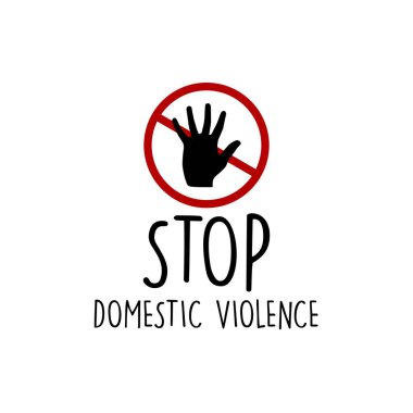 Beyaz arka planda şiddet afişini durdur 