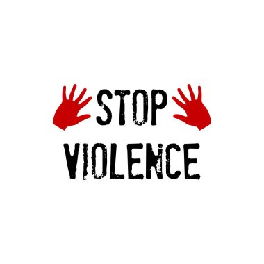 Beyaz arkaplanda şiddet afişini durdur 